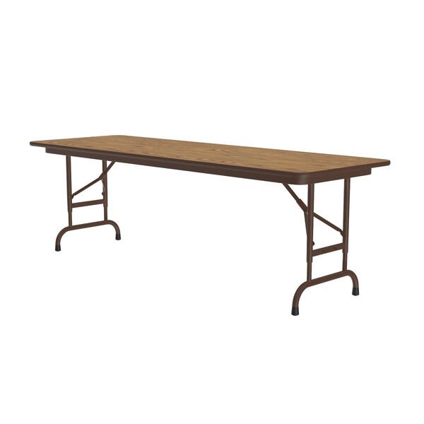 CFA Adjustable HPL Folding Tables 24x72 Medium Oak